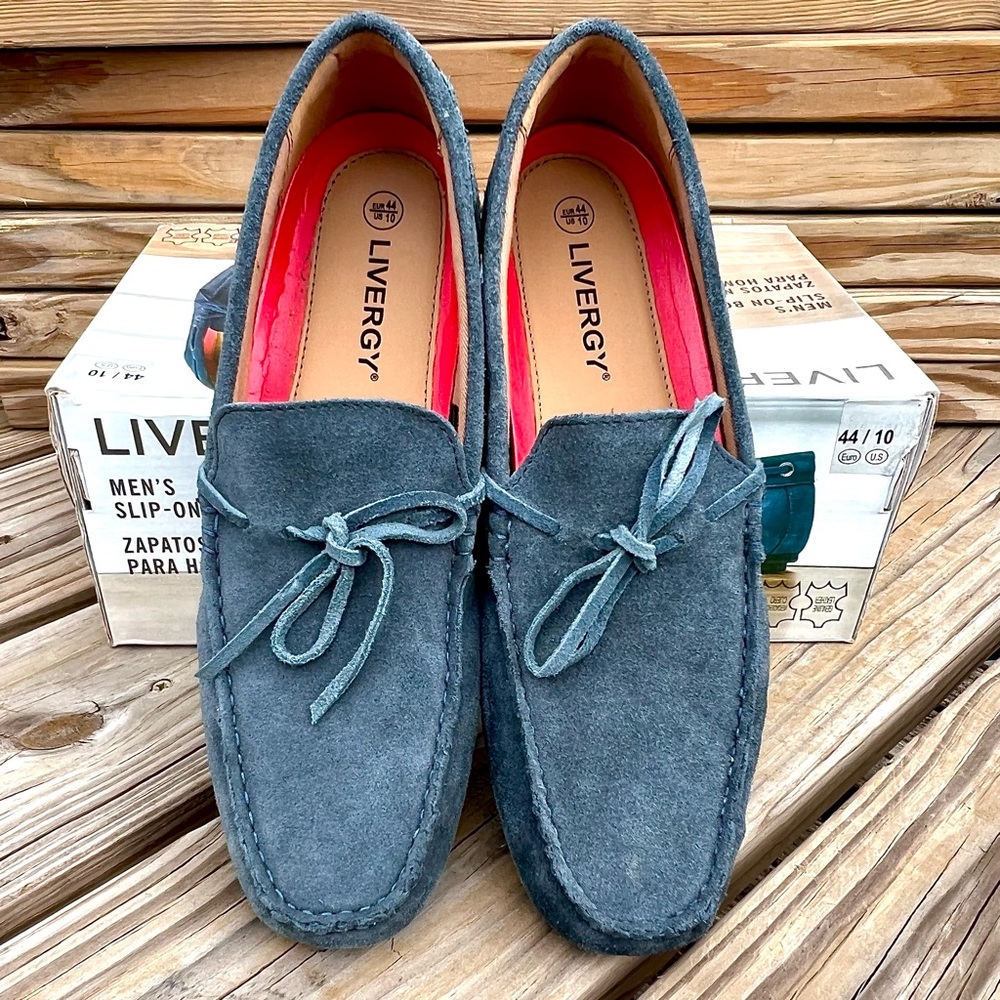 Livergy Sz 10 Blue Suede Boat Shoes! NEW!